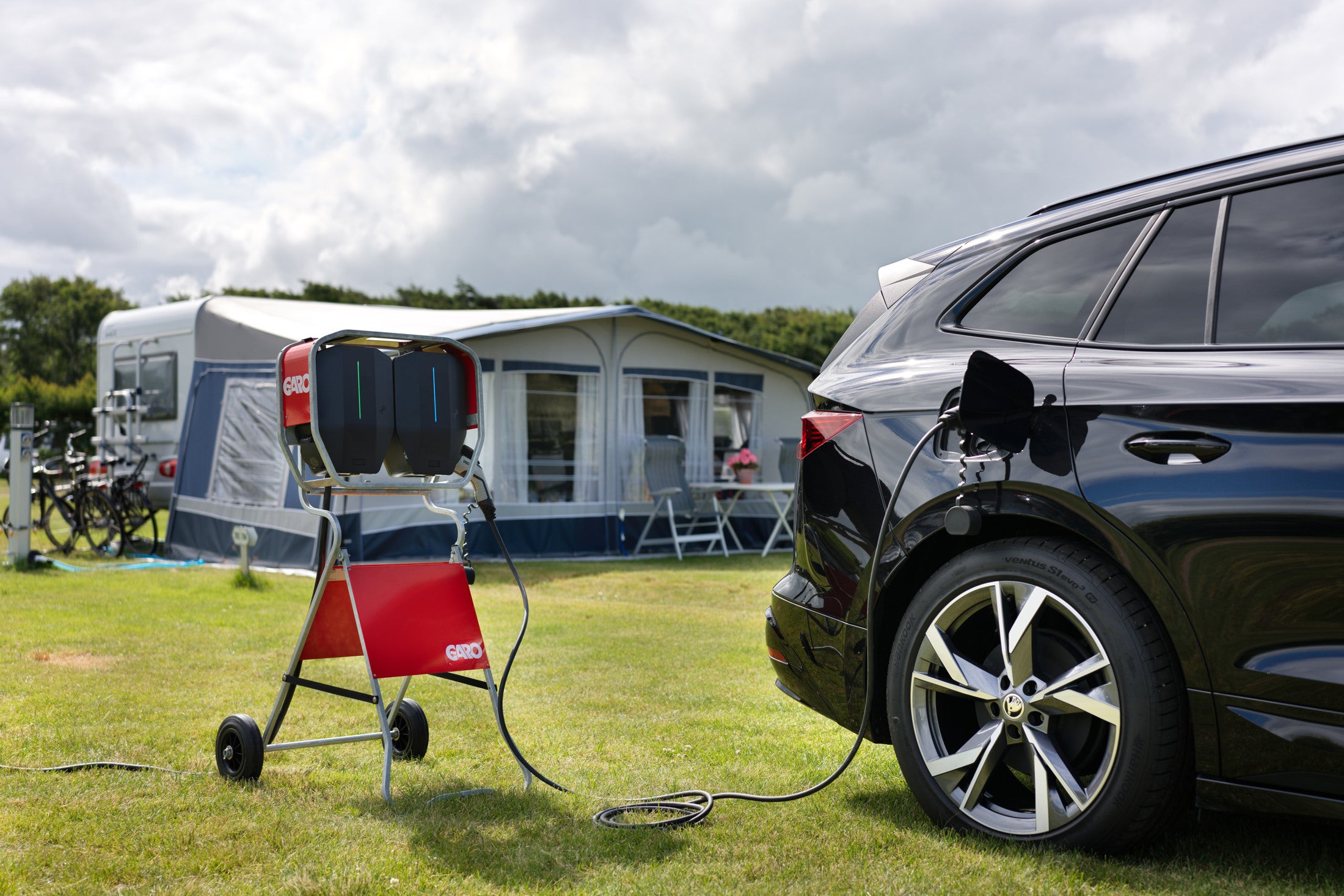 Flexible electric vehicle charger for campsites
