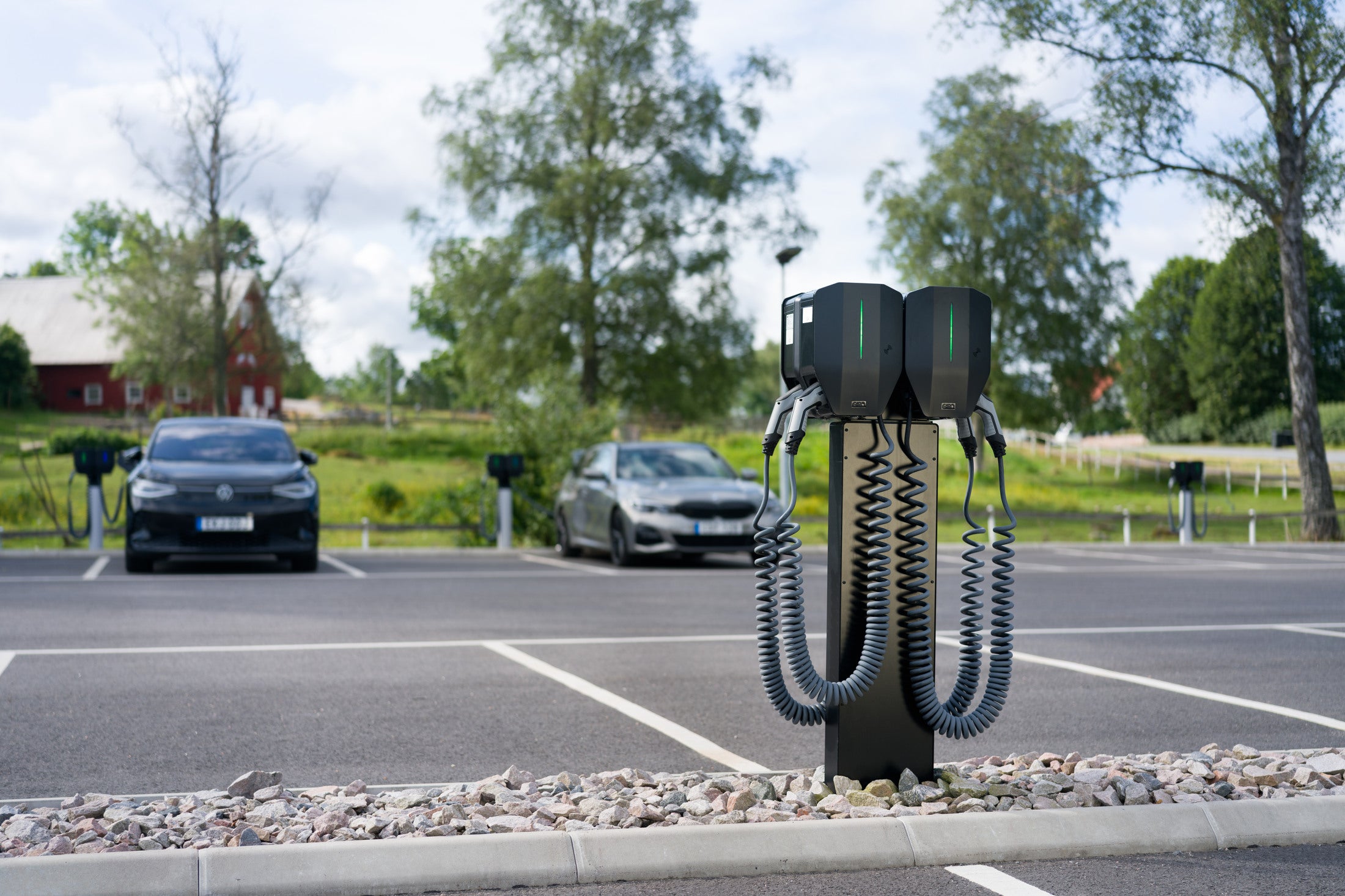 Electric car charging workplace